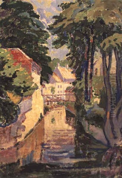 Brittany Scene Oil Painting by Emily Carr