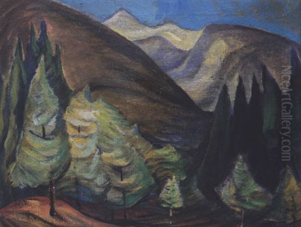 Skeena Valley, B.c. Oil Painting by Emily Carr