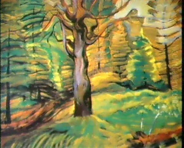 Tree Study Oil Painting by Emily Carr