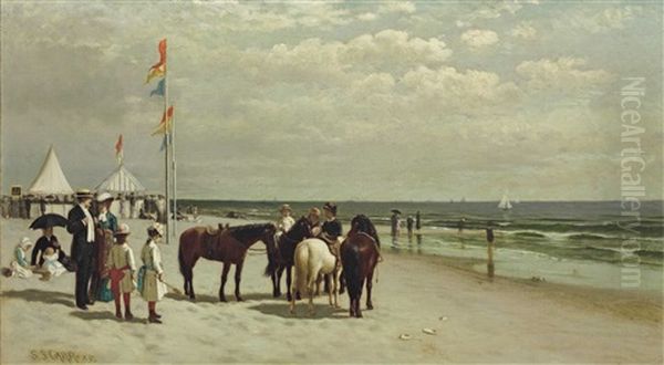 Pony Ride, Coney Island Oil Painting by Samuel S. Carr