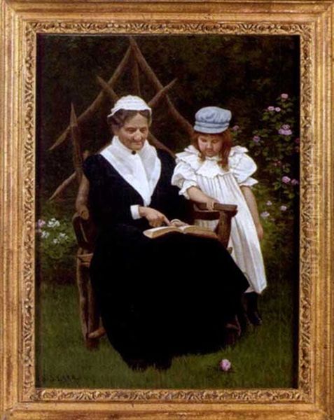 The Reading Lesson Oil Painting by Samuel S. Carr