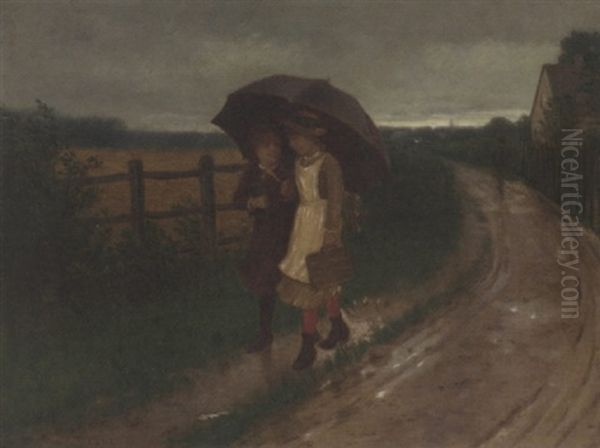 Showery Day Oil Painting by Samuel S. Carr