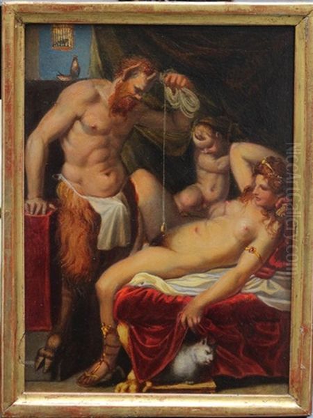 Satiro Muratore Oil Painting by Agostino Carracci