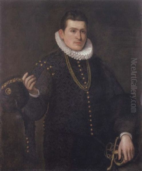 Portrait D'un Gentilhomme Oil Painting by Agostino Carracci