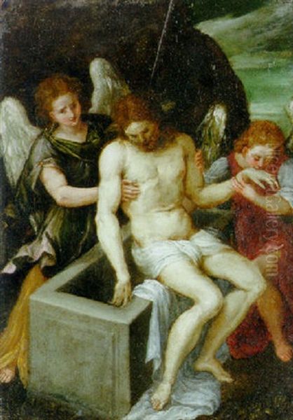 The Entombment Oil Painting by Agostino Carracci