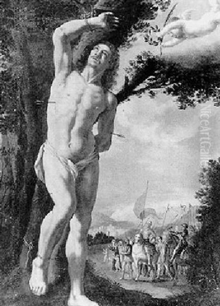 St. Sebastian Oil Painting by Agostino Carracci