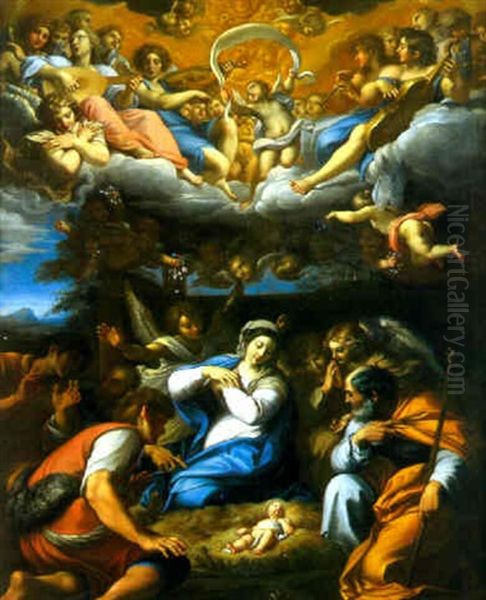 L'adoration Des Bergers Oil Painting by Agostino Carracci