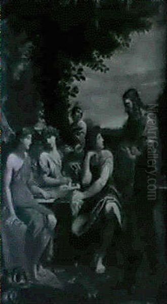 Abraham Et Les Trois Anges Oil Painting by Agostino Carracci