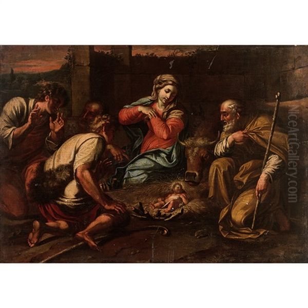 L'adoration Des Bergers Oil Painting by Annibale Carracci