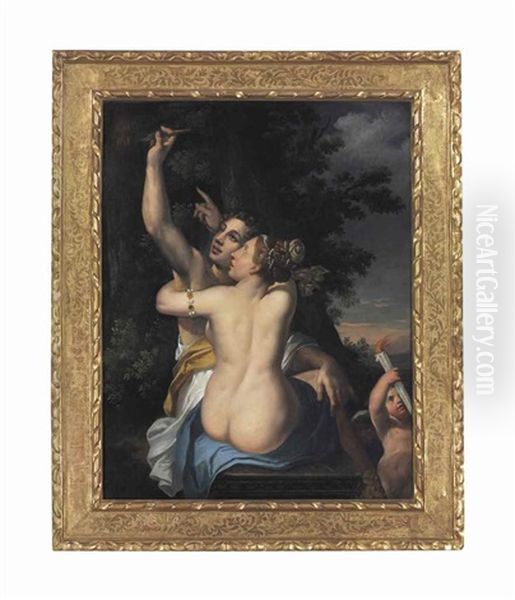 Angelica And Medoro Oil Painting by Annibale Carracci