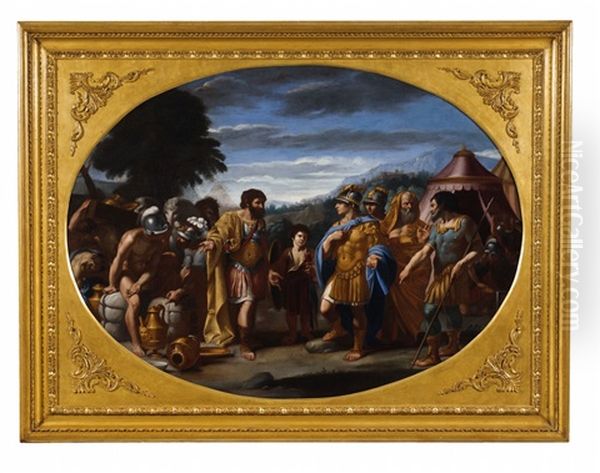 Alexander And Taxiles Oil Painting by Annibale Carracci