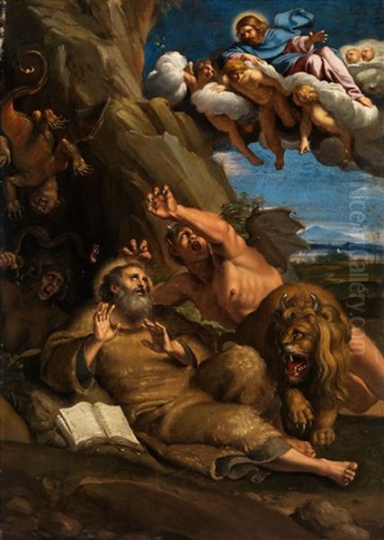 Die Versuchung Des Heiligen Antonius Oil Painting by Annibale Carracci