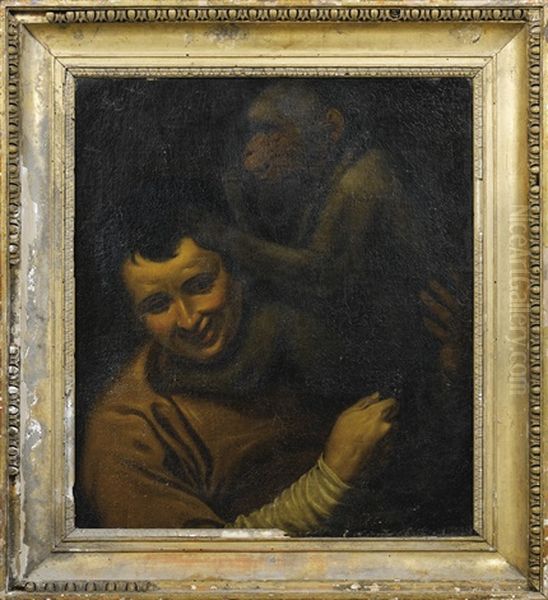 Jeune Garcon Au Singe Oil Painting by Annibale Carracci