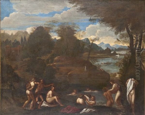 Baigneuses Dans Un Paysage Oil Painting by Annibale Carracci