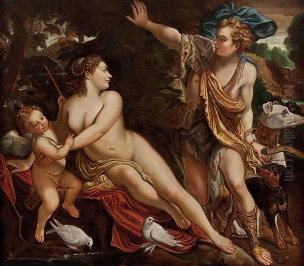 Venus Und Adonis (painted By H. Veit) Oil Painting by Annibale Carracci