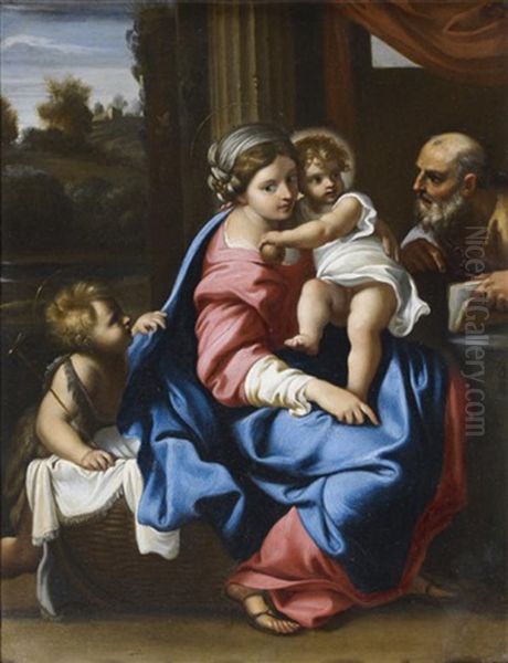 Sainte Famille Avec Saint Jean-baptiste, La Vierge Montalto Oil Painting by Annibale Carracci