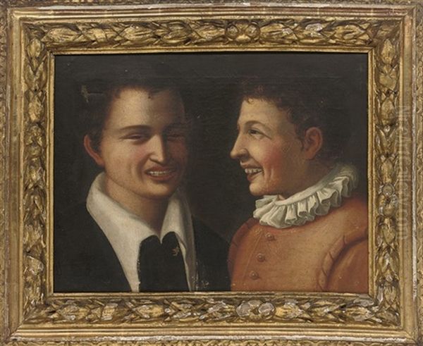 Two Laughing Boys (study) Oil Painting by Annibale Carracci