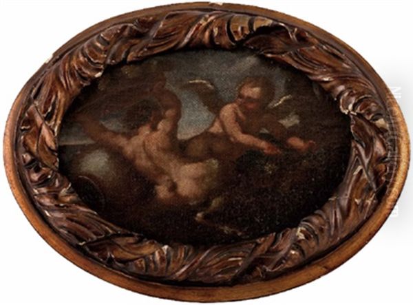 Satyr Mit Fruchteschussel Und Eros Oil Painting by Annibale Carracci