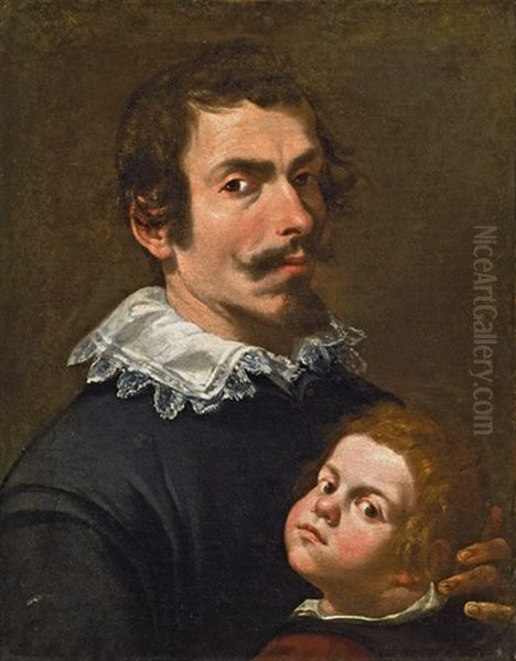 Portrat Mit Kind Oil Painting by Annibale Carracci