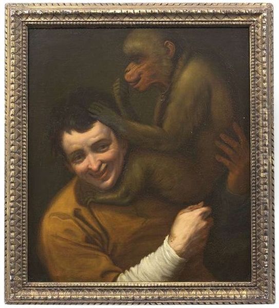 Junge, Der Mit Einem Affen Spielt by Annibale Carracci