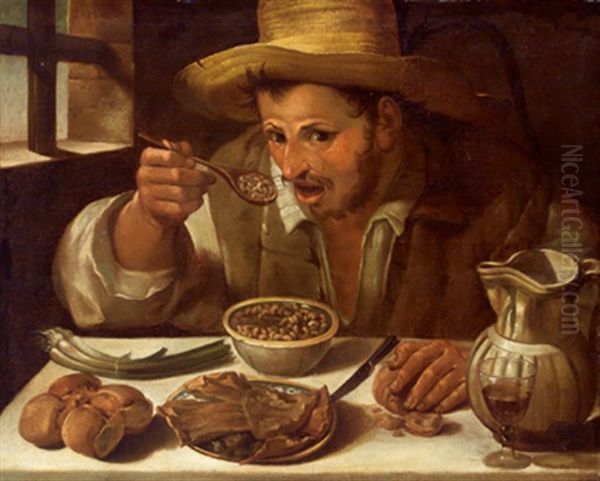 Der Bohnenesser - Il Mangiafagioli (copy) Oil Painting by Annibale Carracci