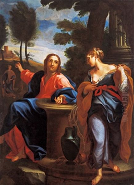 Christus Und Die Samariterin Am Brunnen, Cristo E La Samaritana Al Pozzo Oil Painting by Annibale Carracci