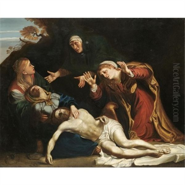 The Deposition (by J.r. Milner) Oil Painting by Annibale Carracci