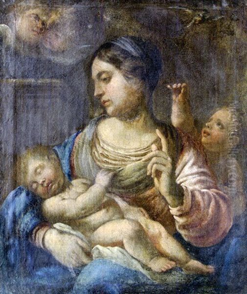 Vierge A L'enfant Avec Saint Jean-baptiste Oil Painting by Annibale Carracci