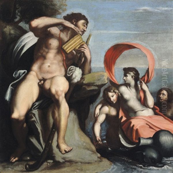 Polifemo E Galatea: Polyphem Und Galathea Oil Painting by Annibale Carracci