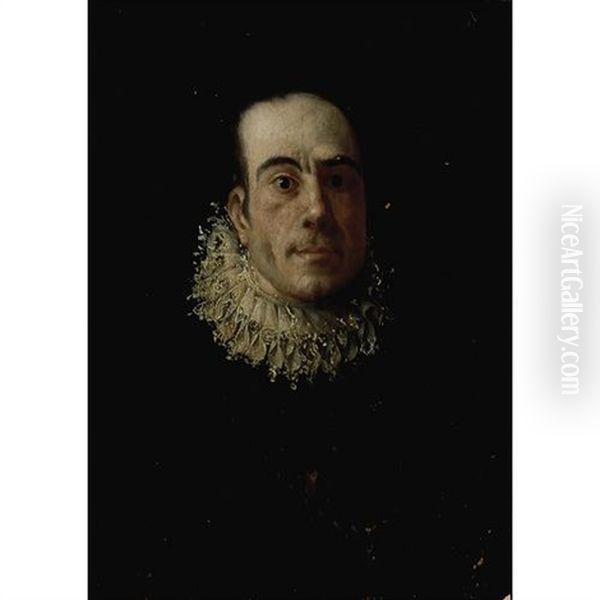 A Portrait Of Gentleman With A Ruff Oil Painting by Annibale Carracci