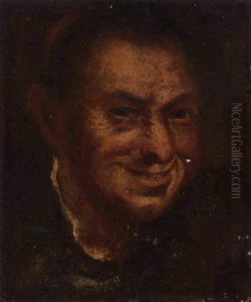 A Laughing Man Oil Painting by Annibale Carracci