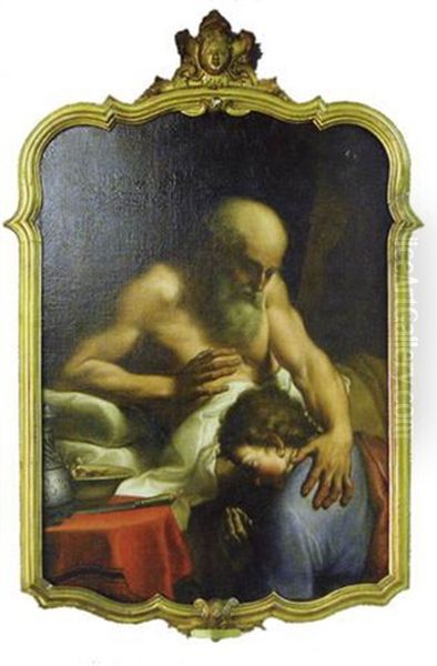 Isaac Blessing Jacob Oil Painting by Annibale Carracci