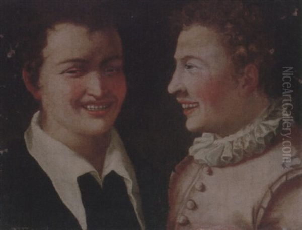 Two Laughing Boys Oil Painting by Annibale Carracci