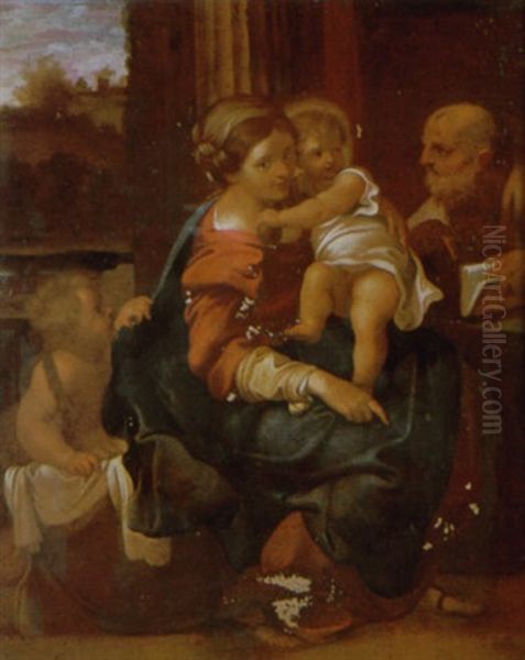 The Holy Family Wih The Infant Saint John The Baptist (the Madonna Montalto) Oil Painting by Annibale Carracci