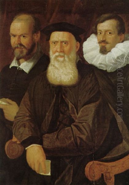 Ritratto Di Tre Uomini Oil Painting by Annibale Carracci