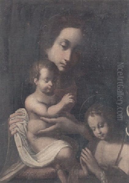 The Madonna And Child And Saint John Oil Painting by Annibale Carracci