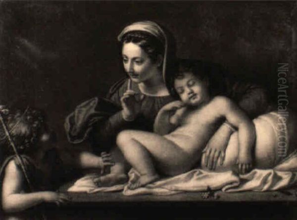 Madonna Mit Kind Und Dem Johannesknaben Oil Painting by Annibale Carracci