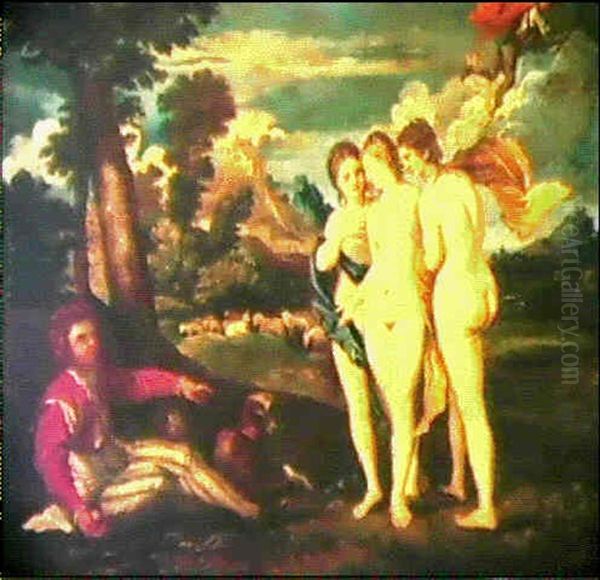 Le Jugement De Paris Oil Painting by Annibale Carracci