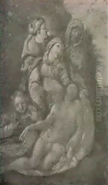 The Pieta                                                   (on Copper) Oil Painting by Annibale Carracci