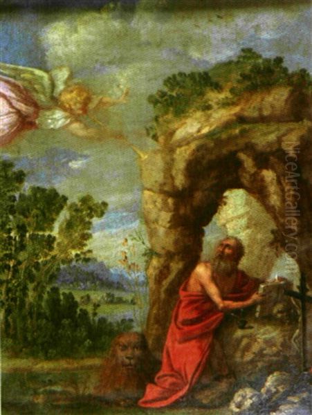 Saint Jerome Penitent Oil Painting by Antonio Carracci