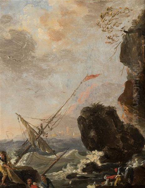 Shipwreck Oil Painting by Franceso Carracci