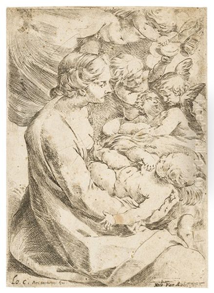 Madonna And Child With Angels Oil Painting by Ludovico Carracci