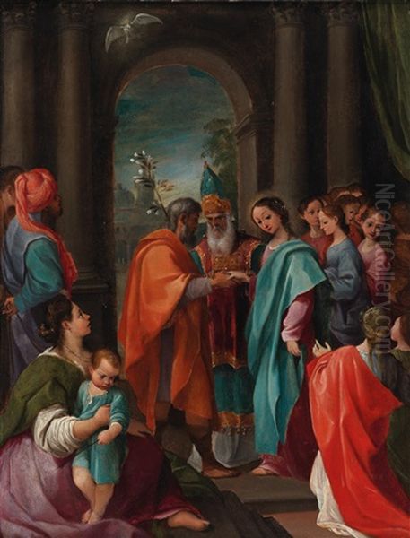 The Marriage Of The Virgin Oil Painting by Ludovico Carracci