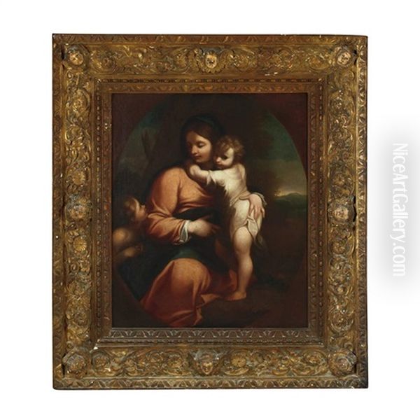 Madonna And Child With The Boy Saint John The Baptist Oil Painting by Ludovico Carracci