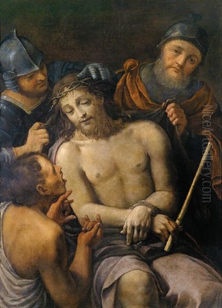 Die Verspottung Christi - Cristo Deriso Oil Painting by Ludovico Carracci