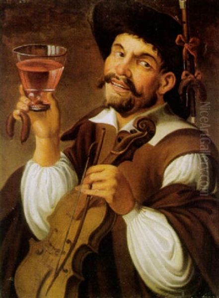 Ritratto Di Un Musicista Oil Painting by Ludovico Carracci