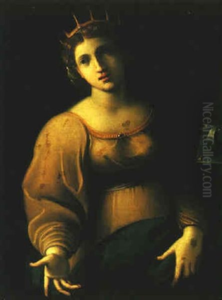 Saint Catherine Of Alexandria Oil Painting by Ludovico Carracci