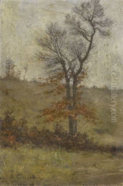 Paysage A L'arbre Oil Painting by Louis-Hilaire Carrand