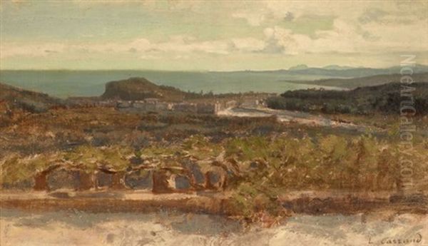 Vue De La Baie De Nice Oil Painting by Louis-Hilaire Carrand