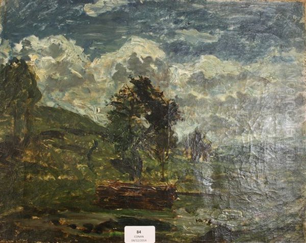 Paysage A L'etang Oil Painting by Louis-Hilaire Carrand